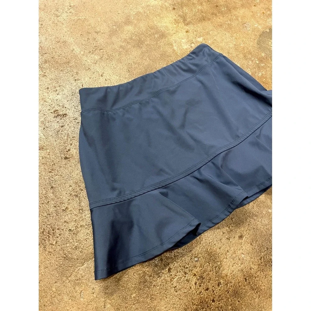 Tommy Bahama Athletic Skirt Skort Womens Medium Navy Blue Ruffle Detail Golf - Picture 10 of 16